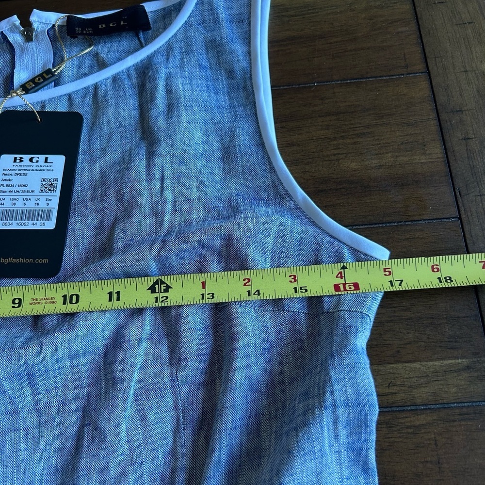 BGL Blue Chambray Sleeveless Linen Blend Maxi Dress Size 6 NEW MSRP 345.00 - Picture 7 of 12